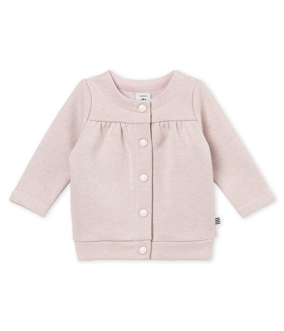 Cárdigan para bebé niña en muletón brillates rosa JOLI/amarillo DORE