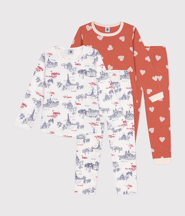 Juego de 2 pijamas infantiles de algod&oacute;n multicolor