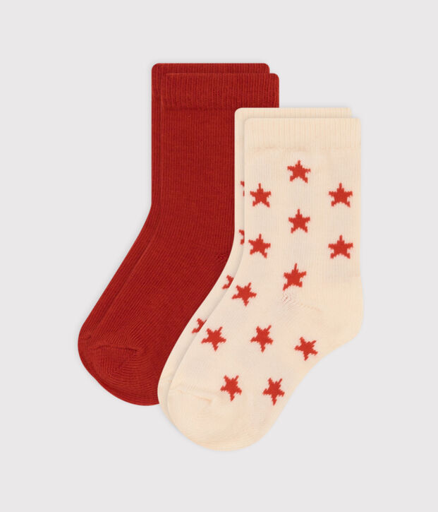 Juego de 2 pares de calcetines de punto de algod&oacute;n con estrellas para beb&eacute; multicolor