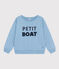 Sudadera estampada de muletón de niña/niño azul AZUL