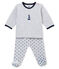 Pijama sin pies para bebé niño gris POUSSIERE/blanco MULTICO