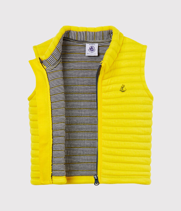 Chaleco de tela t&uacute;bica acolchada para beb&eacute; ni&ntilde;o amarillo