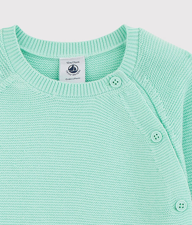 Rebeca azul de beb&eacute; en punto de algod&oacute;n ecol&oacute;gico azul