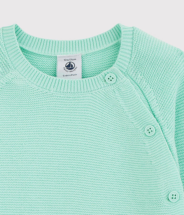 Rebeca azul de beb&eacute; en punto de algod&oacute;n ecol&oacute;gico azul