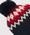 Gorro de lana para bebé azul SMOKING/blanco MULTICO