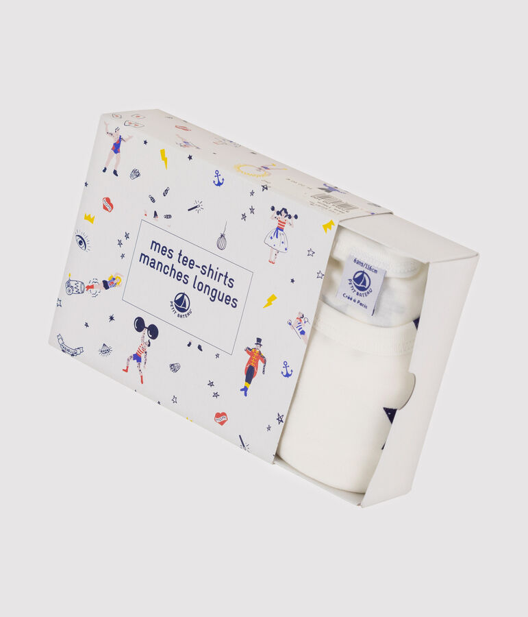 Juego de 2 camisetas de manga larga con estampado festivo de ni&ntilde;o peque&ntilde;o multicolor