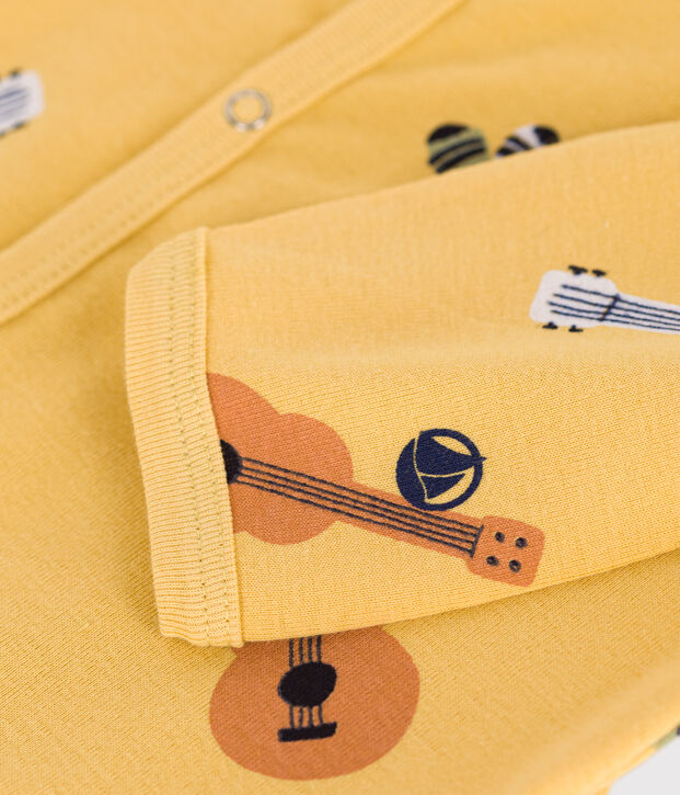 Pijama de algod&oacute;n con estampado de guitarras para beb&eacute; amarillo/azul/multicolor