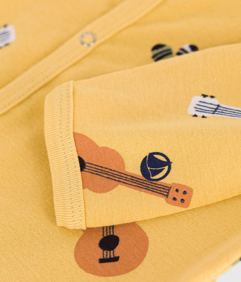 Pijama de algod&oacute;n con estampado de guitarras para beb&eacute; amarillo/azul/multicolor