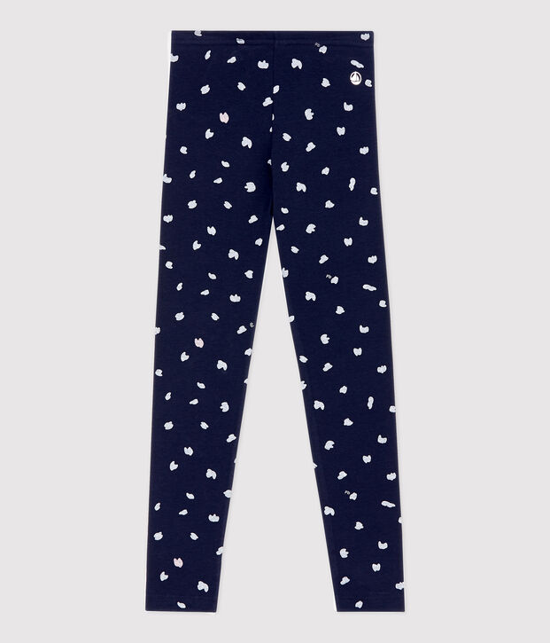 Leggings de punto de elastano de ni&ntilde;a azul/multicolor
