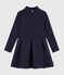 Vestido infantil liso de manga larga de algod&oacute;n SMOKING
