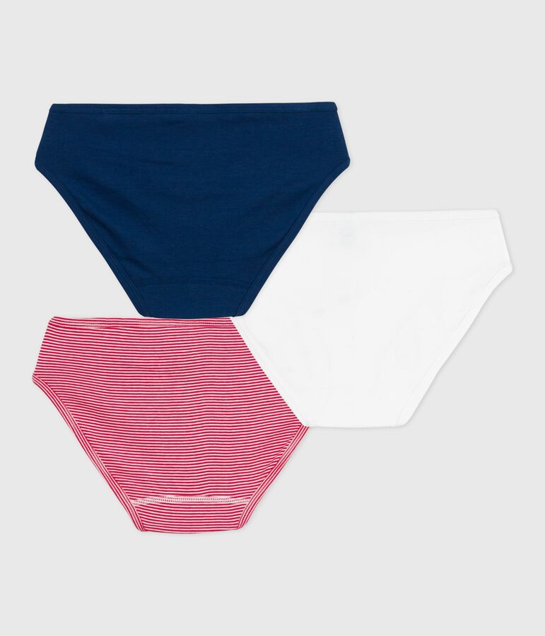 Juego de 3 braguitas de algod&oacute;n para mujer multicolor