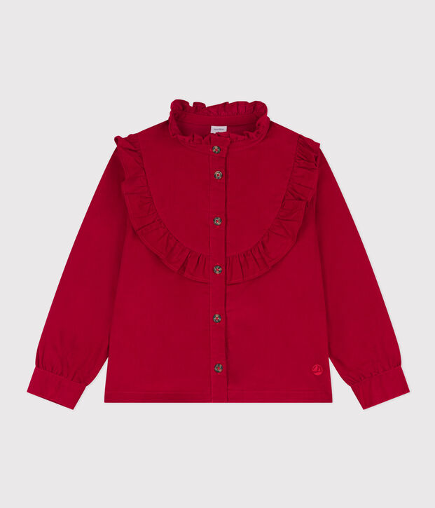 Blusa de terciopelo fino de ni&ntilde;a rojo
