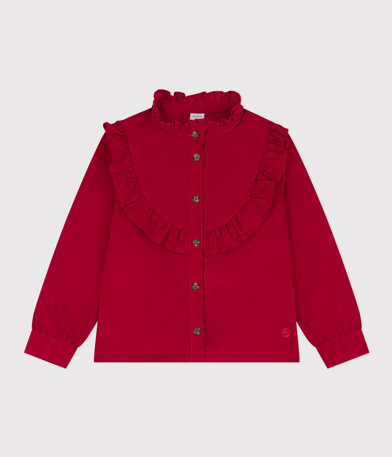 Blusa de terciopelo fino de ni&ntilde;a rojo