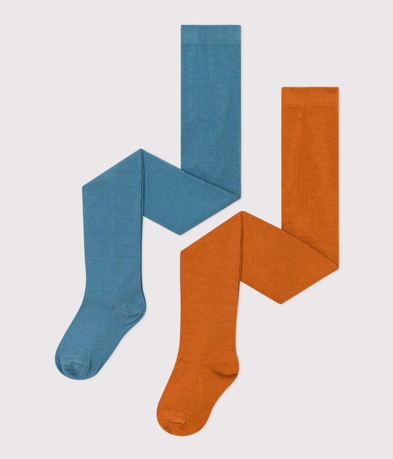 Juego de 2 pares de leotardos de ni&ntilde;a de algod&oacute;n multicolor