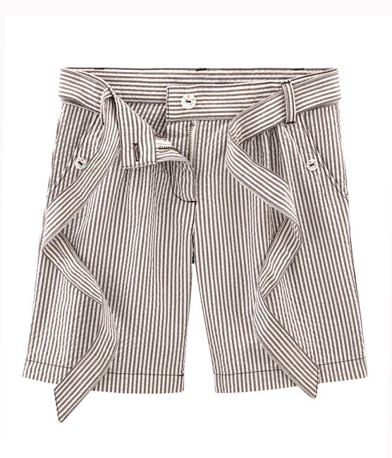 Shorts infantiles para niña rojo VINO/blanco MARSHMALLOW