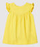 Vestido de gasa de algodón ecológico para bebé amarillo ORGE
