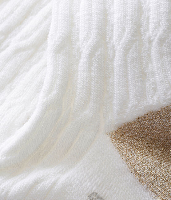 Leotardos cálidos para bebé niña blanco MARSHMALLOW