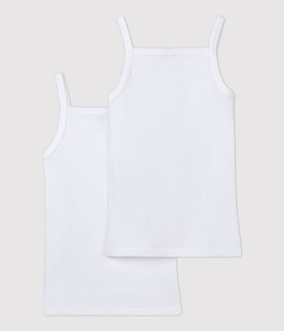 Lote de 2 camisetas de tirantes blancas de niña variante 1