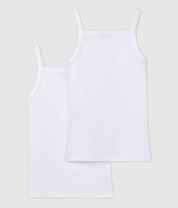 Lote de 2 camisetas de tirantes blancas de ni&ntilde;a multicolor
