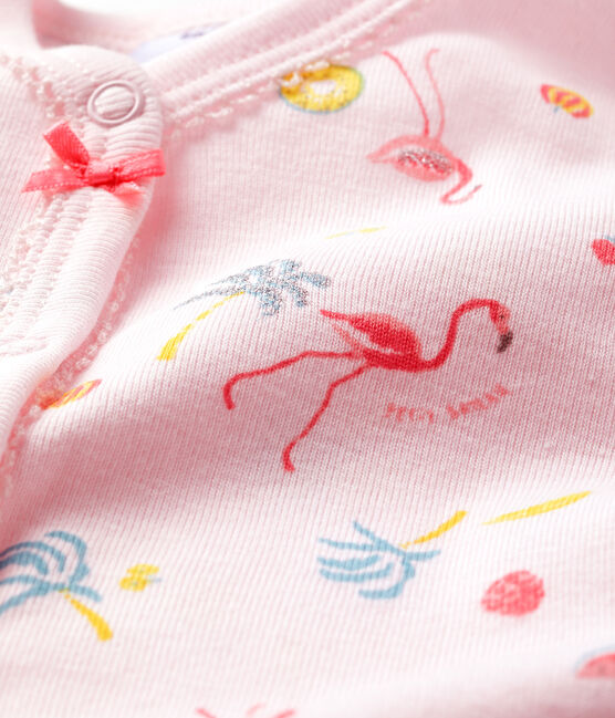 Pelele de punto de algodón para bebé niña rosa VIENNE/blanco MULTICO