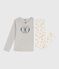 Pijama infantil de algodón con estampado de pingüino gris BELUGA/blanco MULTICO