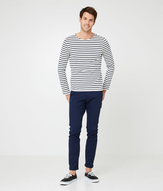 Jersey marinero icónico para hombre beige COQUILLE/azul SMOKING