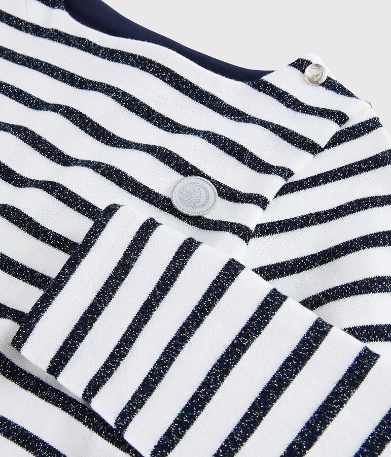 Jersey marinero para ni&ntilde;a blanco/SMOKING ARGENT BRILLANT