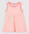 Vestido de rayas sin mangas de canalé de bebé niña rosa GRETEL/blanco MARSHMALLOW