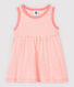 Vestido de rayas sin mangas de canalé de bebé niña
