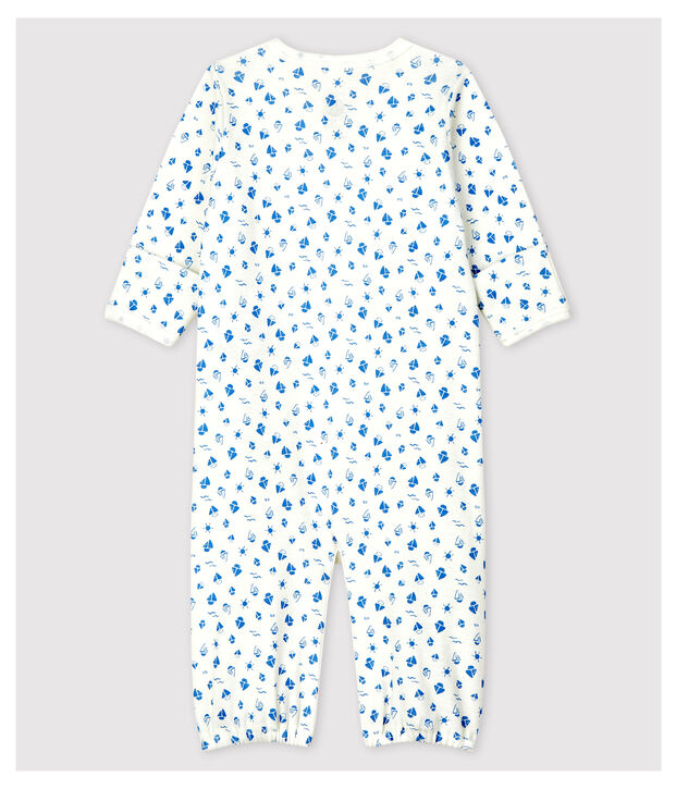 Mono saco con estrellas de beb&eacute; de algod&oacute;n ecol&oacute;gico blanco/gris