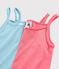 Lote de 2 camisetas de tirantes caladas de color de niña variante 1