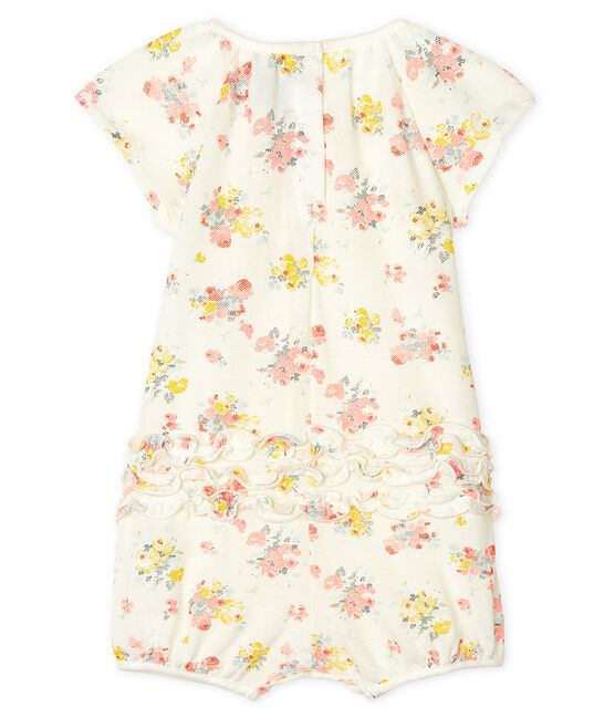 Mono corto estampado para bebé niña blanco MARSHMALLOW/blanco MULTICO