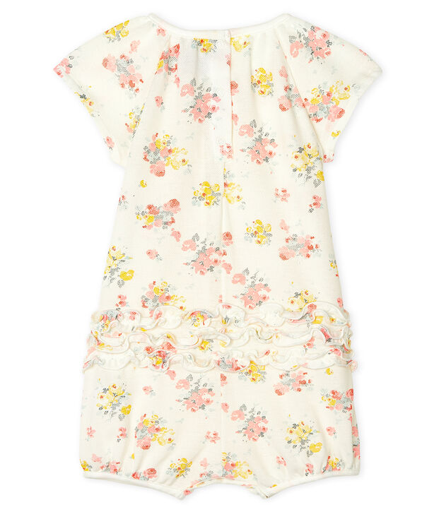 Mono corto estampado para beb&eacute; ni&ntilde;a blanco/multicolor