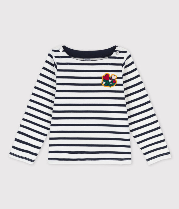 Marinera de algod&oacute;n de ni&ntilde;a blanco/azul