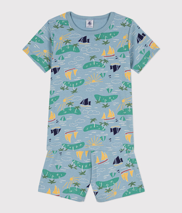 Pijama corto de algod&oacute;n de explorador de ni&ntilde;o/ni&ntilde;a azul/multicolor