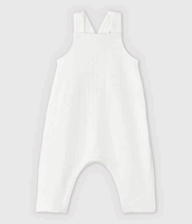 Peto blanco de beb&eacute; en tejido tubular de algod&oacute;n ecol&oacute;gico blanco