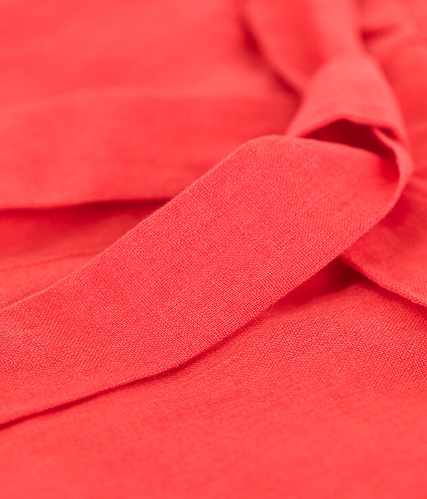 Shorts de lino para ni&ntilde;a naranja