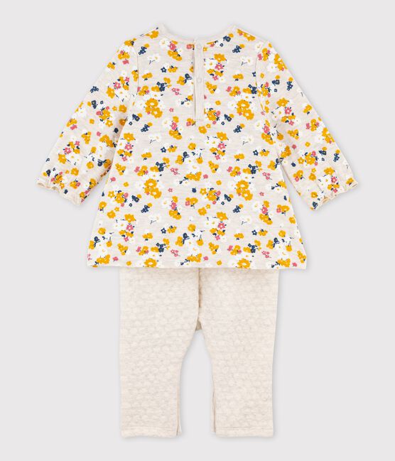 Buzo largo para bebé niña beige MONTELIMAR/blanco MULTICO