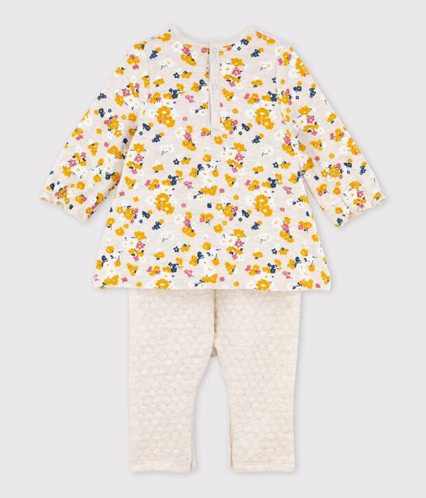 Buzo largo para beb&eacute; ni&ntilde;a beige/multicolor