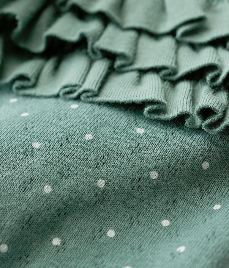 Leggings estampados de algod&oacute;n de beb&eacute; ni&ntilde;a verde/blanco