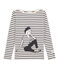 Camiseta marinera de mujer beige COQUILLE/azul SMOKING