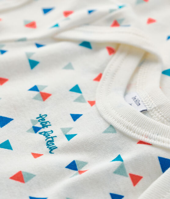 Bodi manga corta para bebé niño-niña blanco MARSHMALLOW/blanco MULTICO