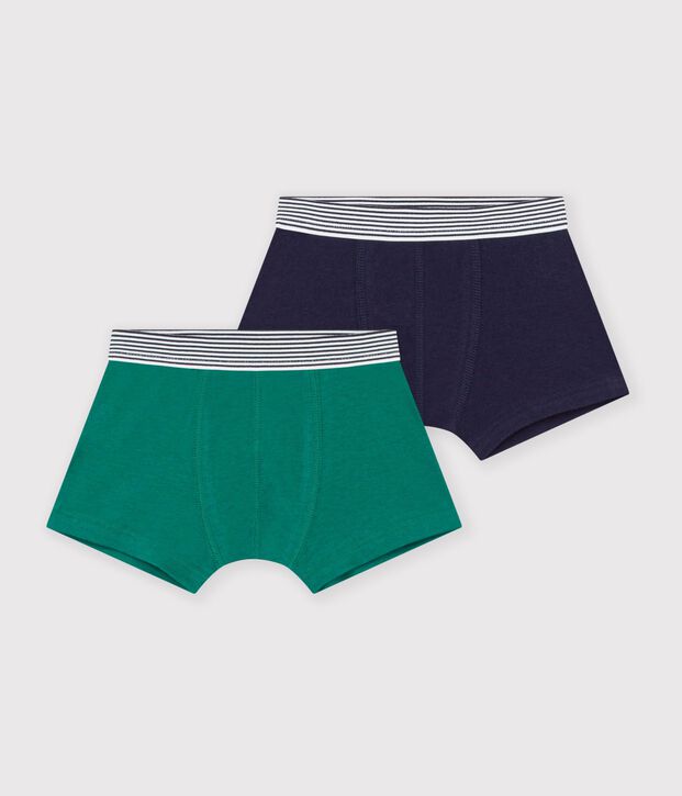 Juego de b&oacute;xeres infantiles lisos de algod&oacute;n y elastano multicolor