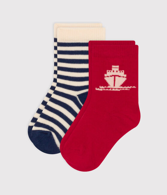 Juego de 2 pares de calcetines de punto de algodón para bebé variante 1