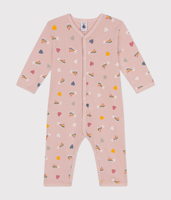 Pijama sin pies de algodón con estampado para bebé rosa SALINE/blanco MULTICO