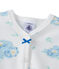 Pelele estampado de terciopelo para bebé niña blanco LAIT/azul BLEU/ MULTICO