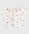 Blusa de algodón de manga corta con estampado de corazón para bebé blanco AVALANCHE/ MULTICO