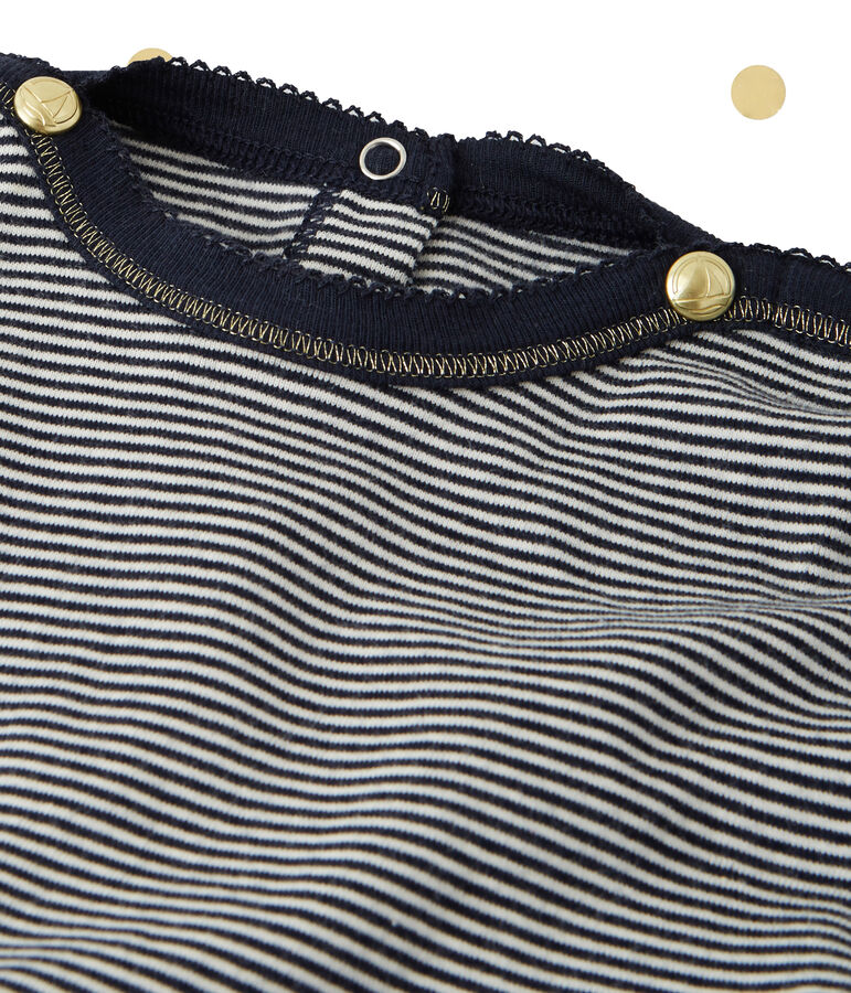 Vestido manga larga efecto 2 en 1 Petit bateau x Marie-Agn&egrave;s Gillot azul/blanco