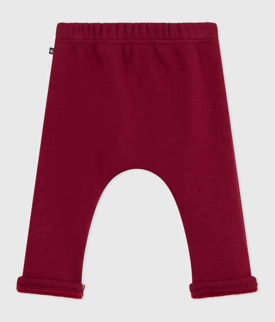 Pantalón liso de algodón suave y cálido para bebé AMARANTE