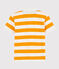 Polo de manga corta de punto de niño amarillo TEHONI/blanco MARSHMALLOW